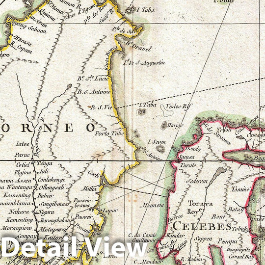 Historic Map : Bonne Map of The East Indies (Java, Sumatra, Borneo, Singapore), 1770, Vintage Wall Art