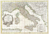Historic Map : Janvier Map of Italy, 1770, Vintage Wall Art