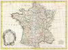 Historic Map : Bonne Map of France, 1771, Vintage Wall Art