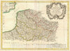 Historic Map : Bonne Map of Picardy, Artois and French Flanders, France, 1771, Vintage Wall Art