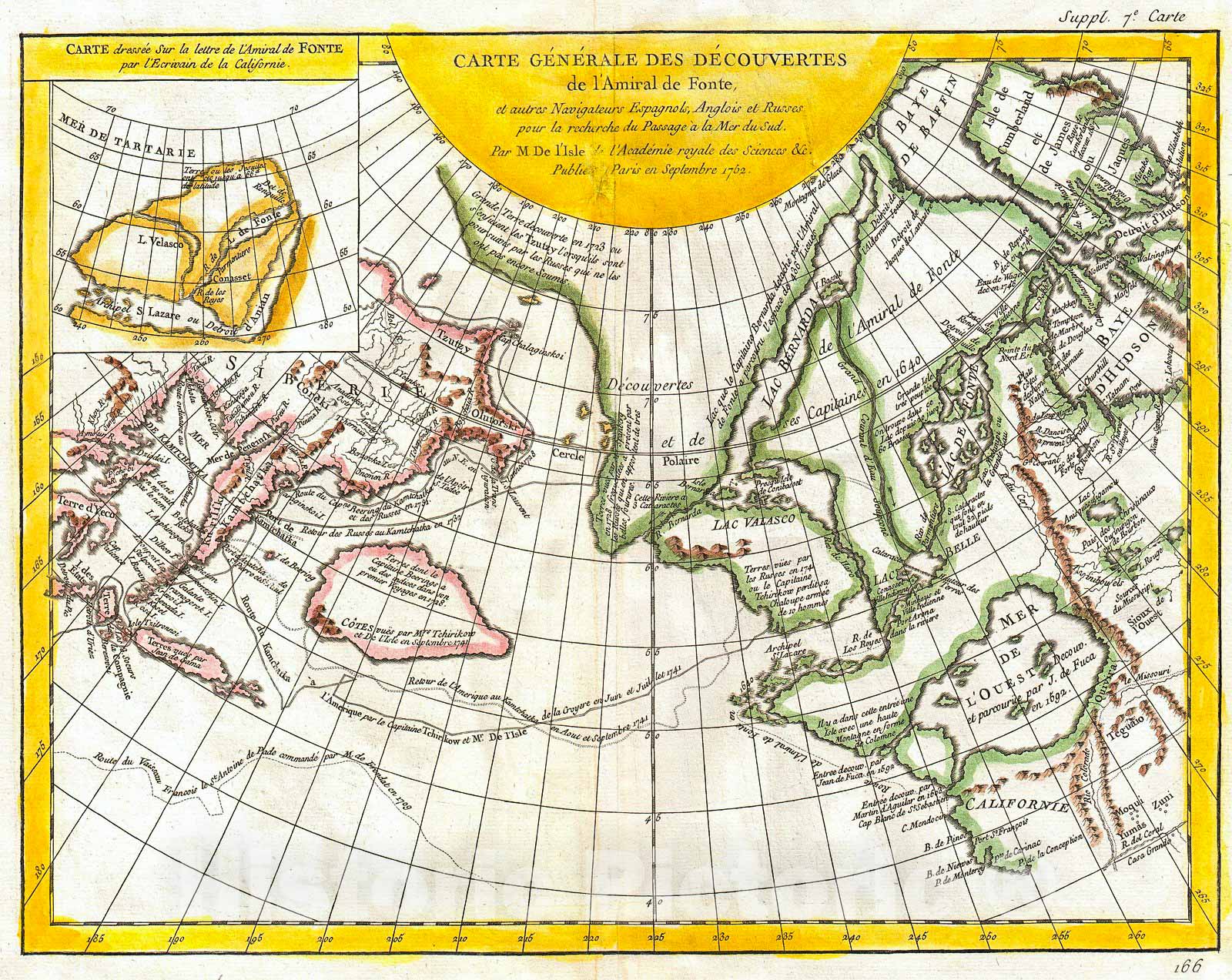 Historic Map : Vaugondy and Diderot Map of The Pacific Northwest and The Northwest Passage , 1772, Vintage Wall Art