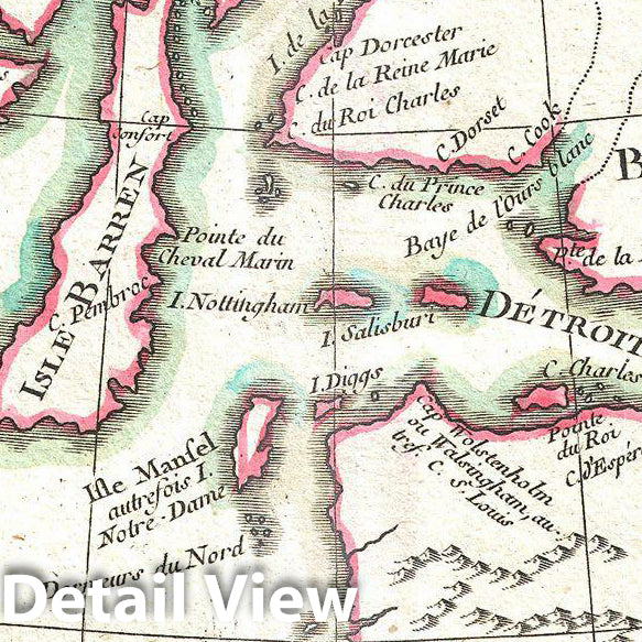 Historic Map : Bonne Map of The Hudson Bay, Canada, 1776, Vintage Wall Art