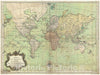 Historic Map : Bellin Nautical Chart or Map of The World, 1778, Vintage Wall Art