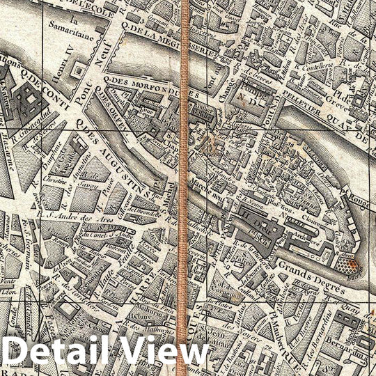 Historic Map : Esnauts and Rapilly Case Map of Paris, 1780, Vintage Wall Art