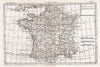 Historic Map : Raynal and Bonne Map of France, 1780, Vintage Wall Art