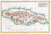 Historic Map : Raynal and Bonne Map of Jamaica, West Indies, 1780, Vintage Wall Art