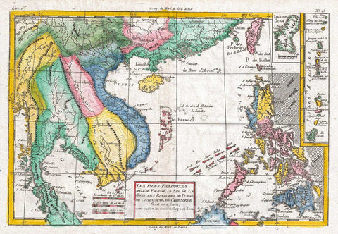 Historic Map : Raynal and Bonne Map of Southeast Asia and The Philippines, 1780, Vintage Wall Art