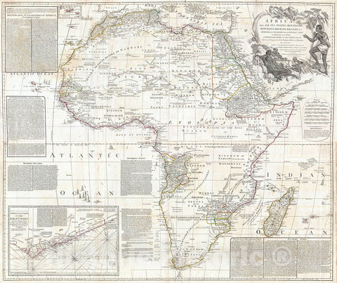 Historic Map : Boulton and Anville Wall Map of Africa (Most Important 18th cntry map of Africa) , 1794, Vintage Wall Art