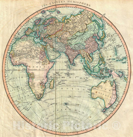 Historic Map : Cary Map of The Eastern Hemisphere (Asia, Africa, Australia) , 1801, Vintage Wall Art