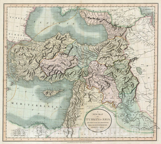 Historic Map : Cary Map of Turkey, Iraq, Armenia and Sryia , 1801, Vintage Wall Art