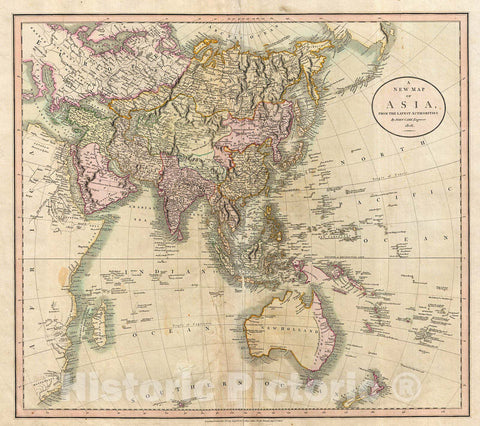 Historic Map : Cary Map of Asia, Polynesia, and Australia , 1806, Vintage Wall Art