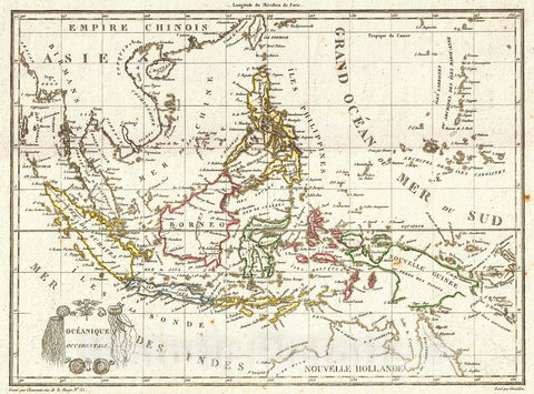 Historic Map : Tardieu Map of The East Indies, Singapore, Southeast Asia, Sumatra, Borneo, Java, 1810, Vintage Wall Art