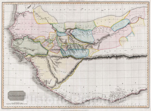Historic Map : Pinkerton Map of Western Africa (Niger Valley, Mountains of Kong), 1813, Vintage Wall Art