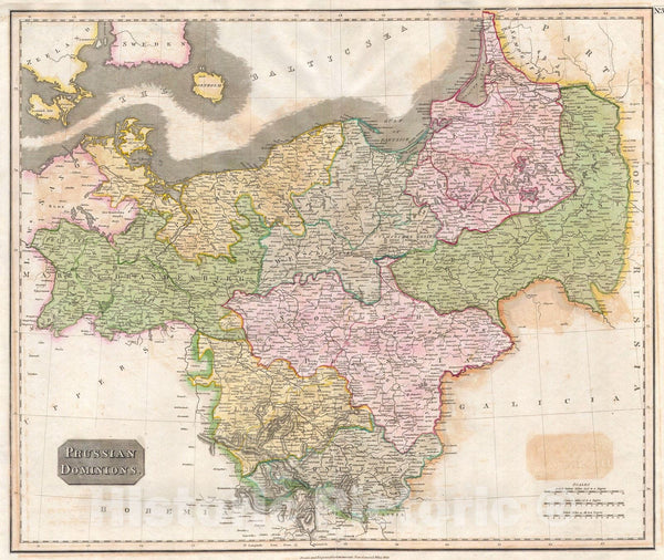 Historic Map : Thomson Map of Prussia, Germany , 1815, Vintage Wall Ar ...