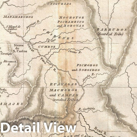 Historic Map : Pinkerton Map of Peru, 1818, Vintage Wall Art