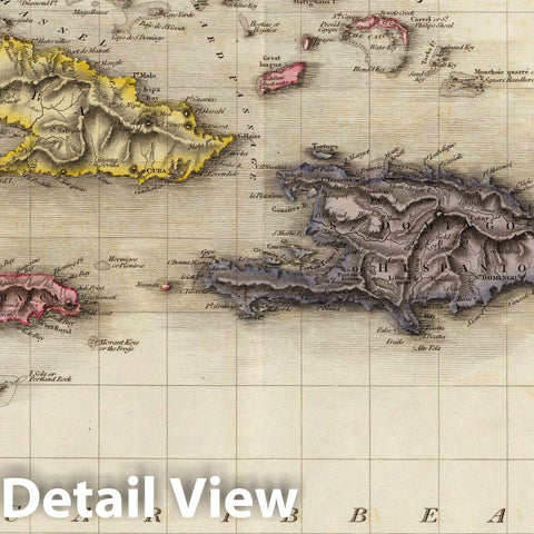 Historic Map : Pinkerton Map of The West Indies, Antilles, and Caribbean Sea, 1818, Vintage Wall Art
