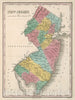 Historic Map : Finley Map of New Jersey , 1827, Vintage Wall Art