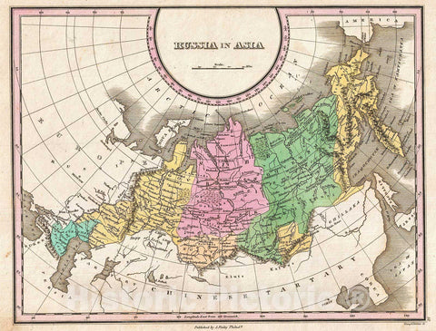 Historic Map : Finley Map of Russia in Asia, 1827, Vintage Wall Art