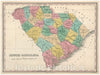 Historic Map : Finley Map of South Carolina, 1827, Vintage Wall Art