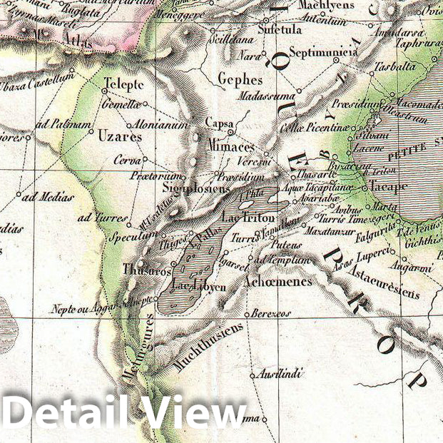 Historic Map : Lapie Historical Map of Empire of Carthage (Modern Tunisia), 1829, Vintage Wall Art
