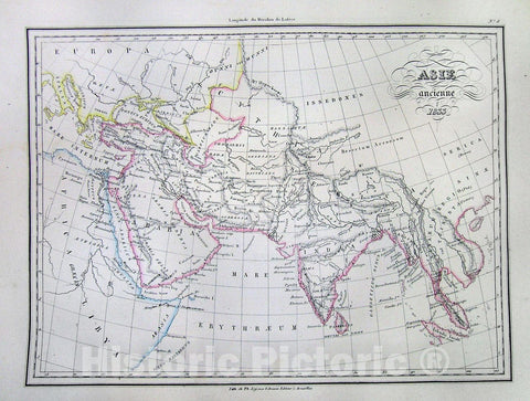 Historic Map : MalteBrun Map of Asia in Ancient Times, 1833, Vintage Wall Art