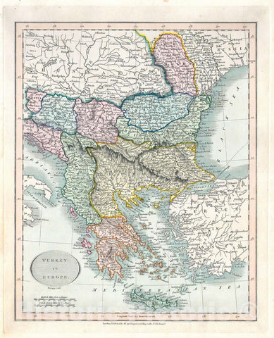 Historic Map : Cary Map of Greece and The Balkans, 1836, Vintage Wall Art