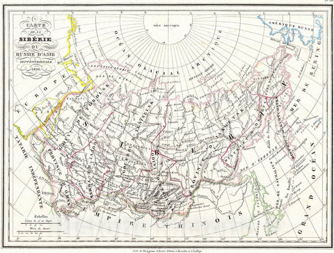Historic Map : Maltebrun Map of Russia in Asia and Siberia, 1836, Vintage Wall Art