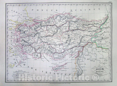 Historic Map : MalteBrun Map of Turkey or Asia Minor in Ancient Times, 1837, Vintage Wall Art
