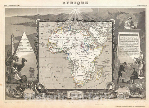 Historic Map : Levasseur Map of Africa, 1847, Vintage Wall Art