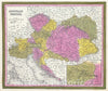Historic Map : Mitchell Map of Austria, Hungary and Transylvania , 1850, Vintage Wall Art