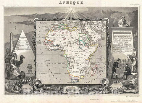 Historic Map : Levasseur Map of Africa, Version 2, 1852, Vintage Wall Art