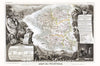 Historic Map : Levasseur Map of The Department du Finistere, France, 1852, Vintage Wall Art