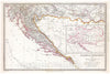 Historic Map : S.D.U.K. Pocket Map of The Balkans, Croatia, Dalmatia, Sclavonia, 1852, Vintage Wall Art
