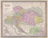 Historic Map : Mitchell Map of Austria , 1853, Vintage Wall Art