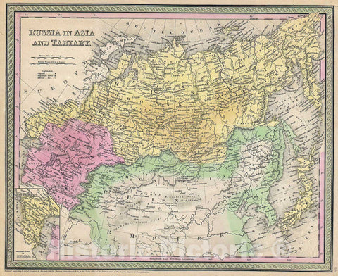 Historic Map : Mitchell Map of Russia in Asia and Tartary , 1853, Vintage Wall Art