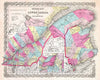Historic Map : Colton Map of Quebec, Montreal and New Brunswick, Canada , 1854, Vintage Wall Art