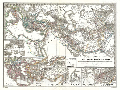 Historic Map : Spruner Map of The Empire of Alexander The Great, 1854, Vintage Wall Art