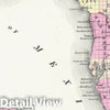 Historic Map : Colton Map of Florida, 1855, Vintage Wall Art