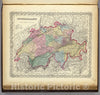 Historic Map : Colton Map of Switzerland , 1855, Vintage Wall Art