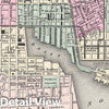 Historic Map : Colton Plan or Map of Baltimore, Maryland, 1855, Vintage Wall Art