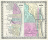 Historic Map : Colton Plan or Map of Chicago, Illinois and St. Louis, Missouri, 1855, Vintage Wall Art