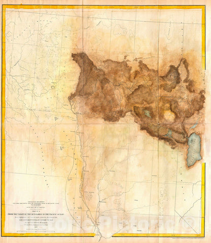 Historic Map : Jefferson Davis Map of California from Pyramid Lake to The Sacramento River , 1855, Vintage Wall Art