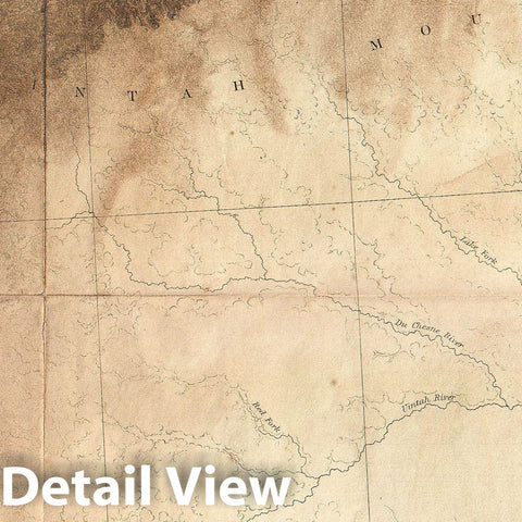 Historic Map : Jefferson Davis Map of Utah, Salt Lake City, and The Green River Valley , 1855, Vintage Wall Art