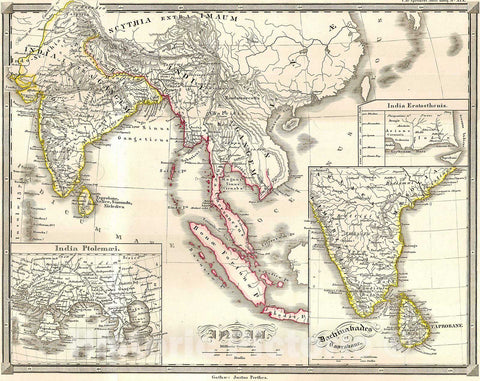 Historic Map : Spruneri Map of India and Southeast Asia in Ancient Times, 1855, Vintage Wall Art