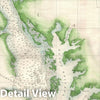 Historic Map : U.S. Coast Survey Chart or Map of Chesapeake Bay and Delaware Bay, Version 2, 1855, Vintage Wall Art