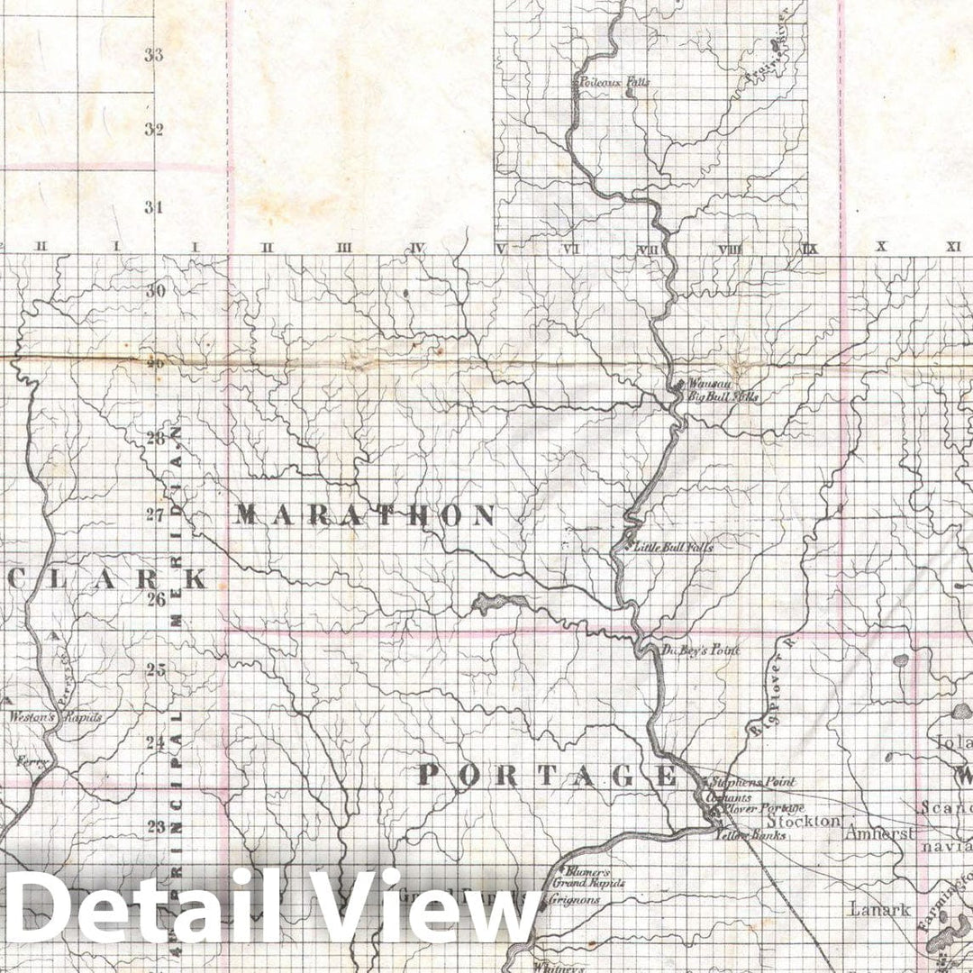 Historic Map : Chapman Pocket Map of Wisconsin , 1856, Vintage Wall Art