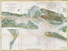 Historic Map : U.S.C.S. Map of Beaufort Harbor, North Carolina, 1857, Vintage Wall Art