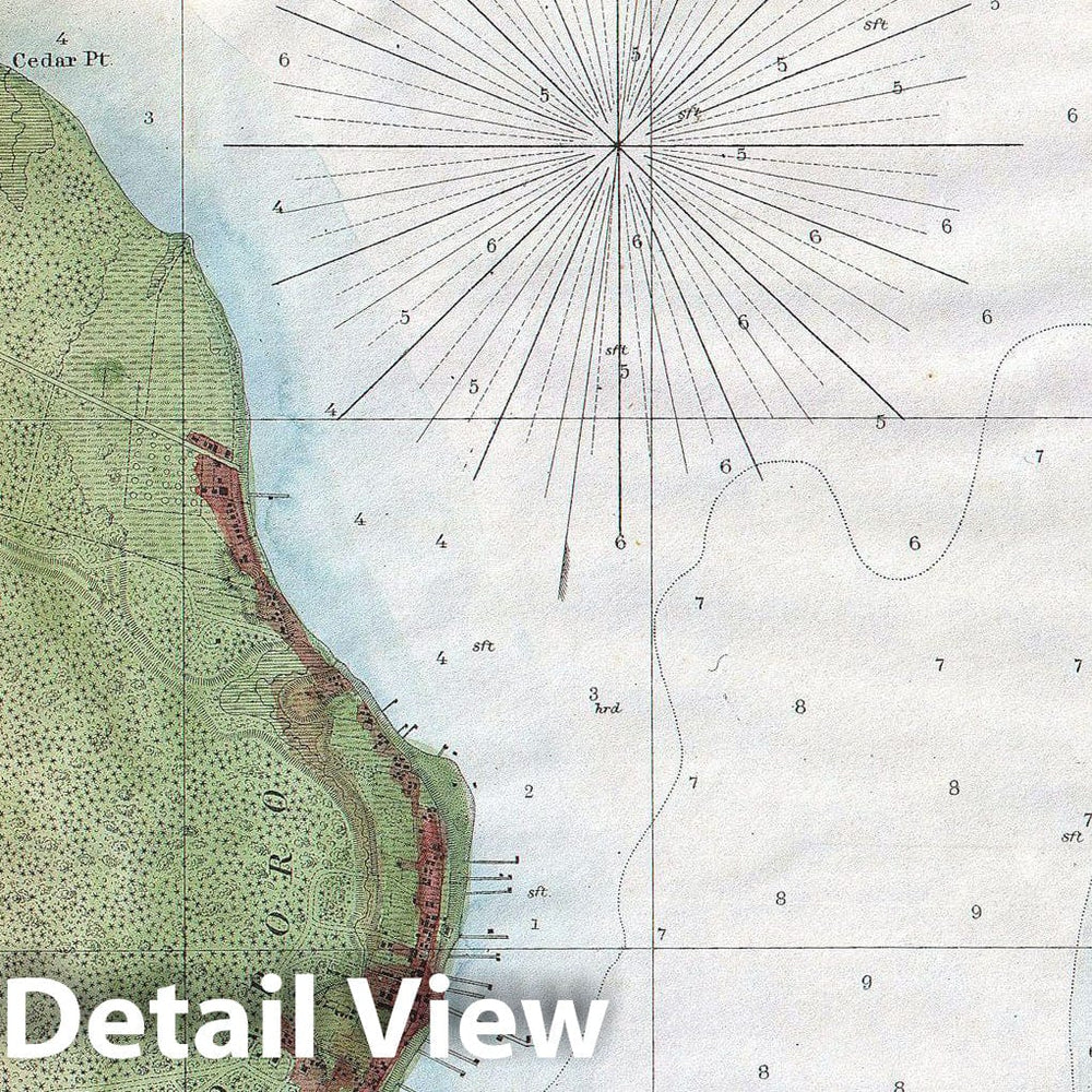 Historic Map : U.S. Coast Survey Map of St. Louis Bay and Shieldsboro Harbor, Mississippi, 1857, Vintage Wall Art
