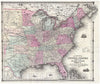 Historic Map : Colton Pocket Map of The United States (Civil War), 1862, Vintage Wall Art