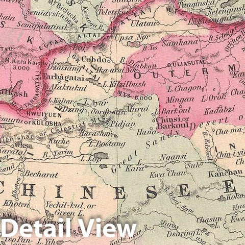 Historic Map : Johnson Map of Asia, 1862, Vintage Wall Art